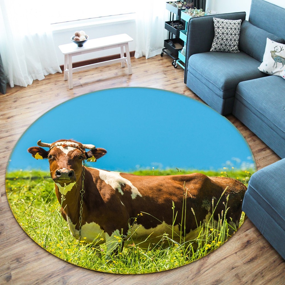 3D Cows Pasture Non-Slip Rug Mat Elegant Photo Carpet Romy AHO186