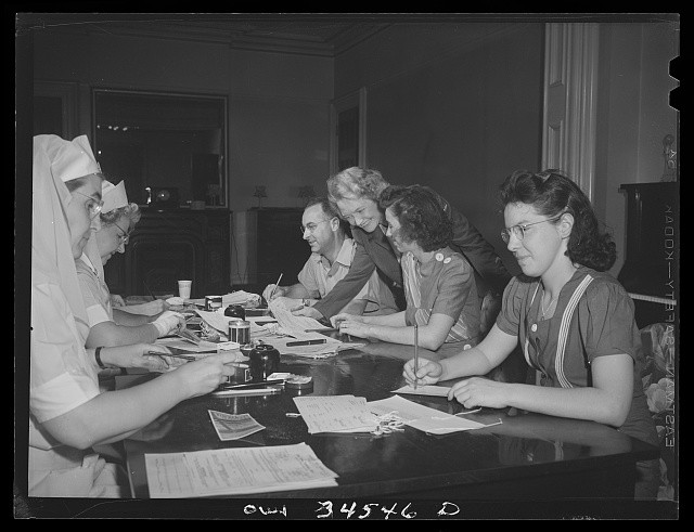 Oswego New York 1943 Red Cross Blood Donor Clinic Elks Club Volunteers