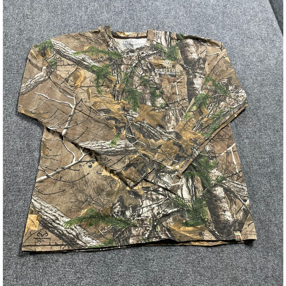 Realtree Mens Camo Lightweight Long Sleeve Performance Shirt Size XL