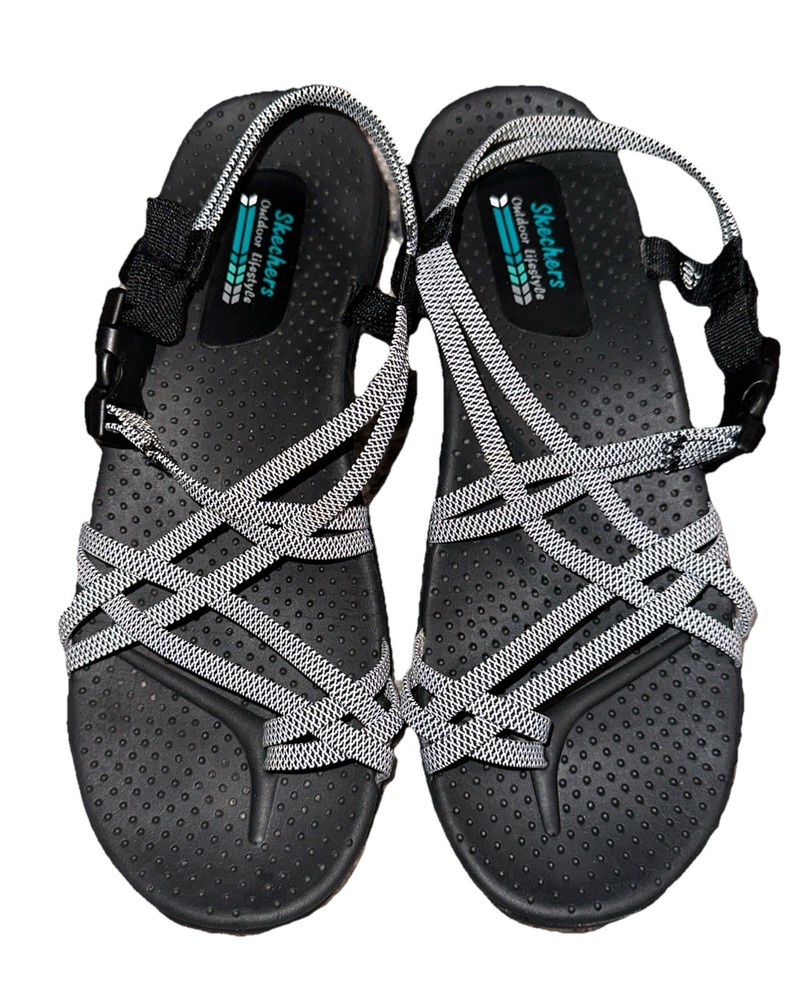Skechers Outdoor Lifestyle Size 10 Reggae Irie Mon Strappy Sandals  Black / Gray