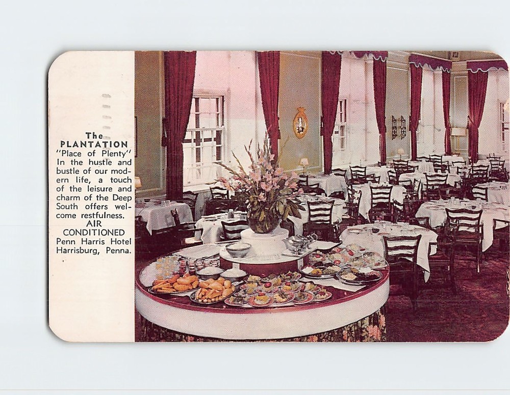 Postcard Interior The Plantation Penn Harris Hotel Harrisburg Pennsylvania USA