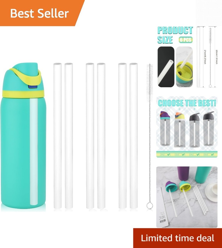 6PCS Replacement Straws for Owala Water Bottle 24 oz 32 oz, Reusable Plastic ...