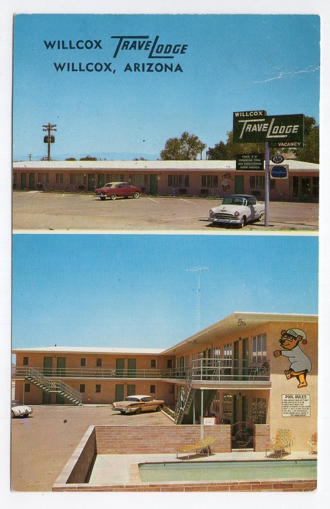 1950s? Chrome - Willcox Travelodge, On the Old Spanish Trail - Willcox, Arizona