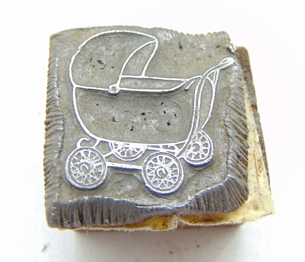 Printing Letterpress Printers Block Old Baby Stroller