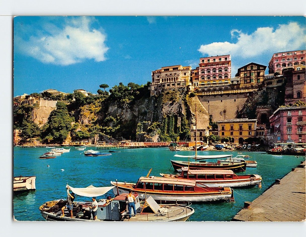 Postcard Harbour View Sorrento Italy