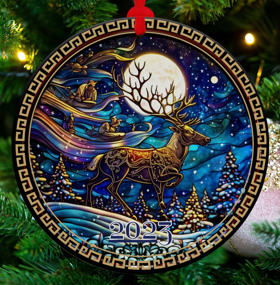 Ceramic Deer Ornament Reindeer Ornament Christmas Decoration Holiday Gift Idea