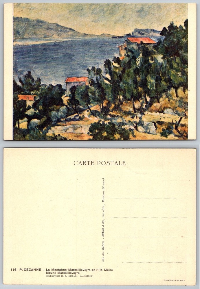 Cézanne La Montagne Marseilleyevre France Art Postcard Braun & Cie