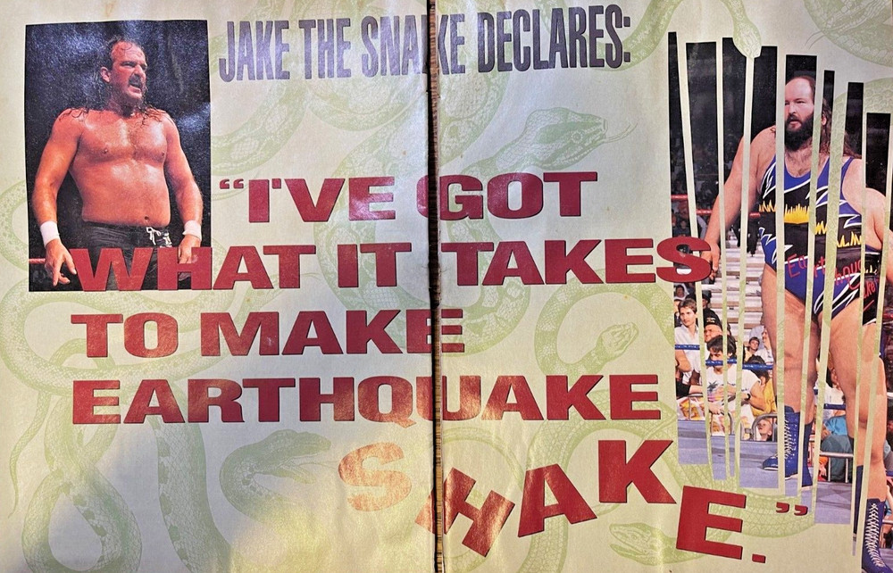 1991 WWF Wrestler Jake the Snakevs Earthquake