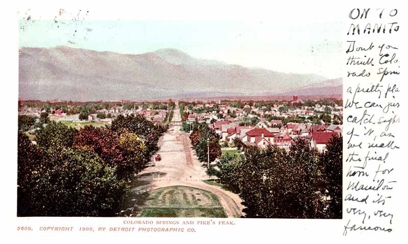 Postcard PANORAMIC SCENE Colorado Springs Colorado CO m/09 AP7540
