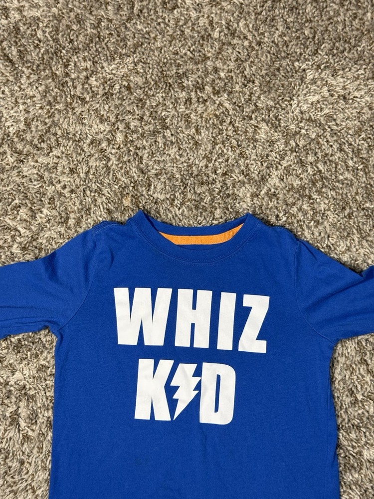 Okie Dokie Toddler Boys 2T Blue Whiz Kid Lightning Graphic Long Sleeve T-Shirt