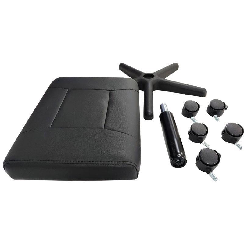 Adjustable Height Footrest Stool with Wheels Ergonomic Ottoman for Home Office