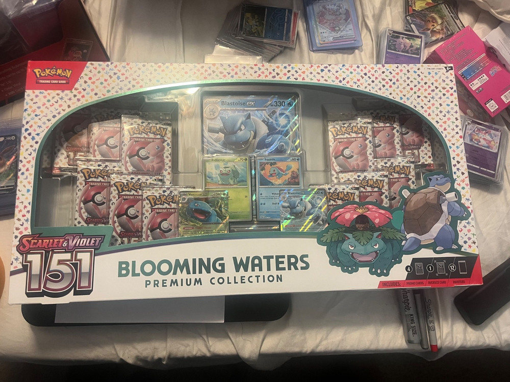 Pokemon TCG 151 Blooming Waters Premium Collection Box SEALED ERROR CARD