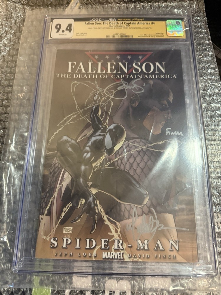 Fallen Son: The Death of Captain America #4 CGC SS 9.4 3x Signed 2007 Marvel