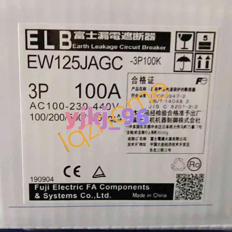 1PCS NEW FUJI circuit breaker EW125JAGC 3P 100A Via DHL or FedEx