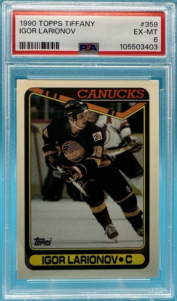 1990 Topps Tiffany Igor Larionov #359 NHL HOF PSA 6 EX-MT Hockey Card