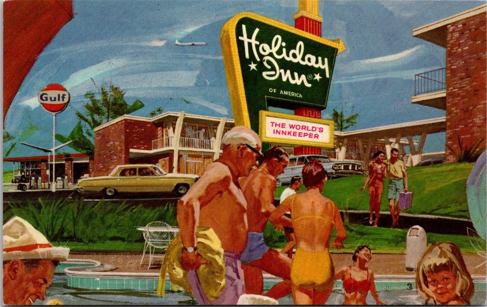 Dr Jim Stamps Postcard Holiday Inn Illustrated Scene