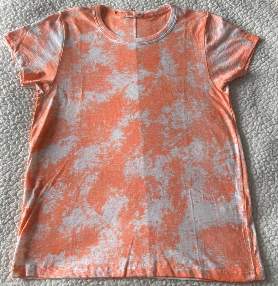 RAG & BONE Basic Jersey T-Shirt Orange Crew Neck 100% Organic Pima Cotton Size L