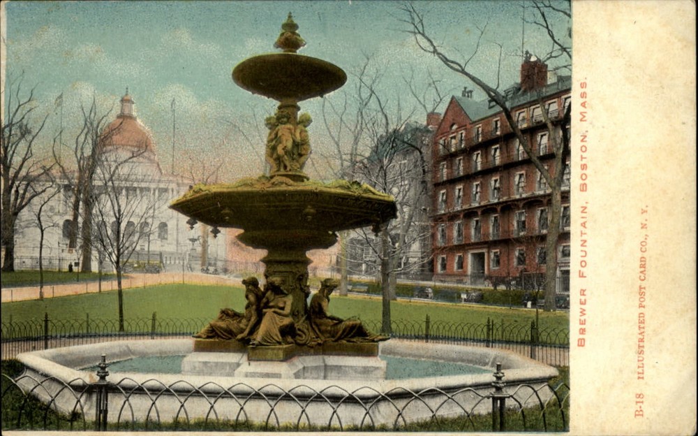 Fountain Boston Massachusetts vintage postcard UDB c1905 unposted t123