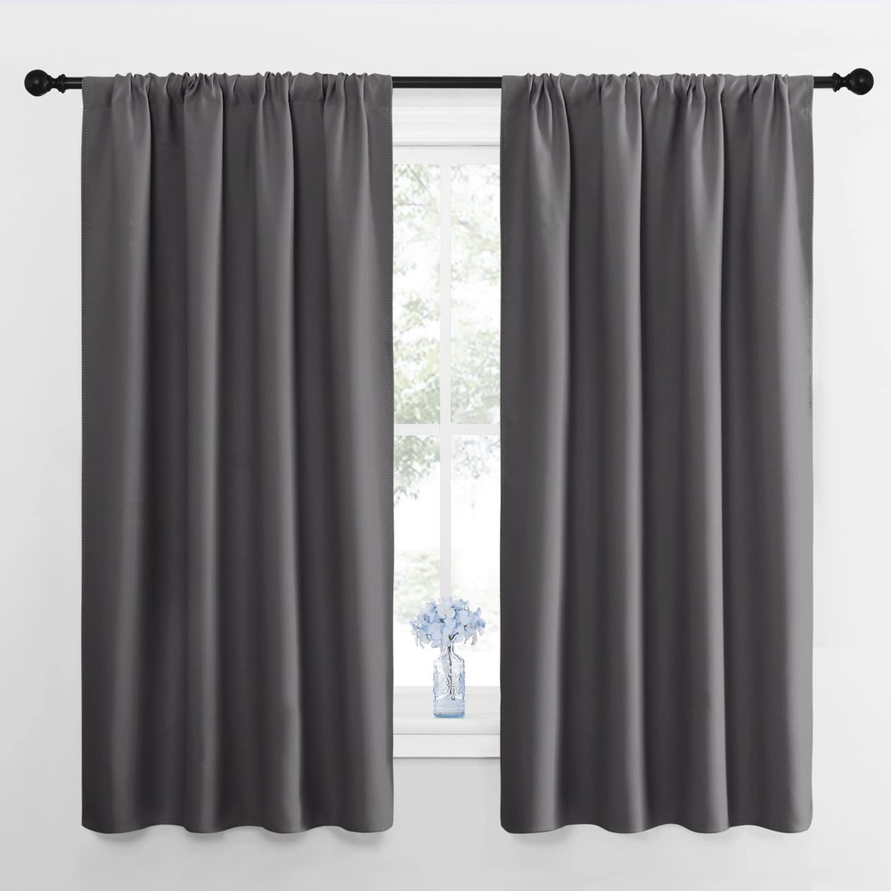Blackout Curtain Panels for Bedroom with Thermal Insulation and Rod Pocket Design