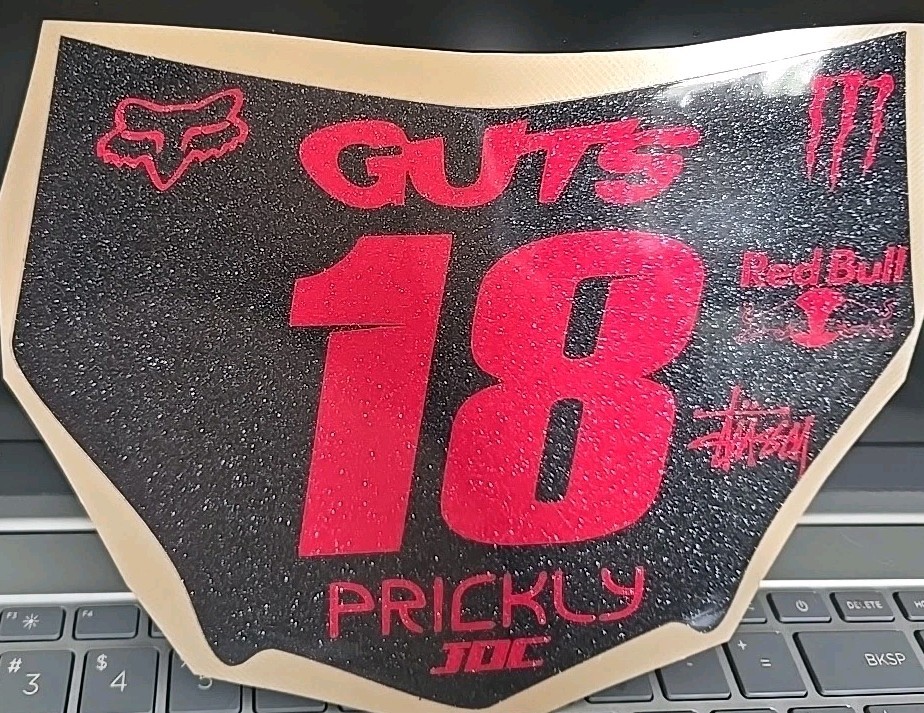 Pre-made MOTOCUTZ Number Plate Decal - Item#139