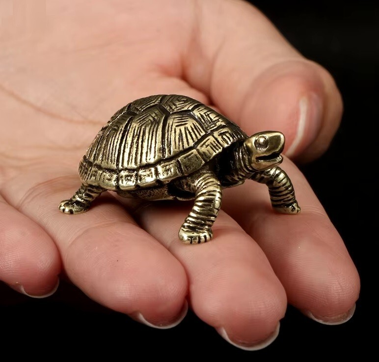 Brass Turtle Animal Statue Small Sculpture Tabletop Figurine Home Decor Gifts