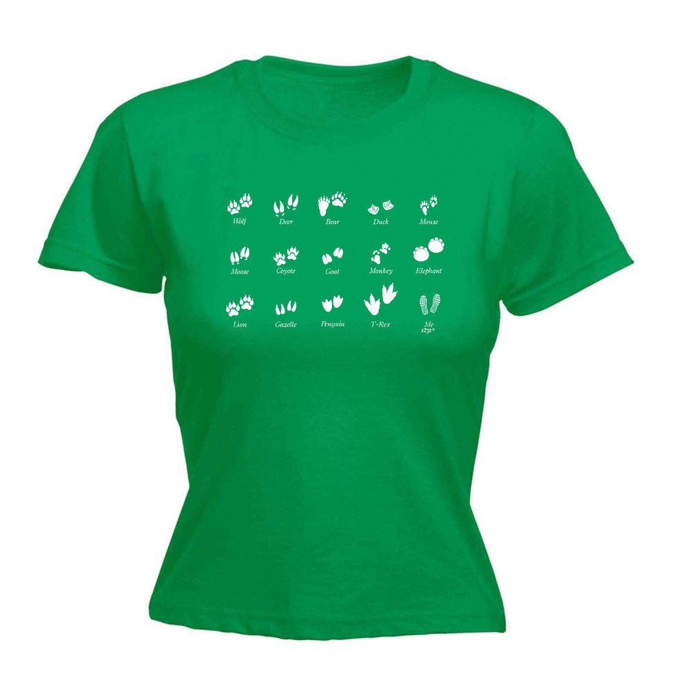 Footprints - Womens T Shirt Funny T-Shirt Novelty gift tshirt