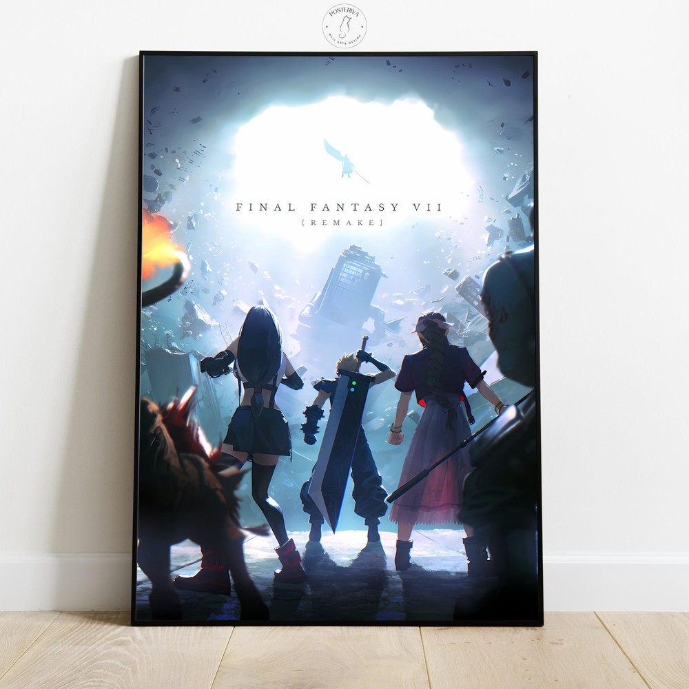Final Fantasy VII Poster | Video Game Wall Art Print Gamer Room Decor