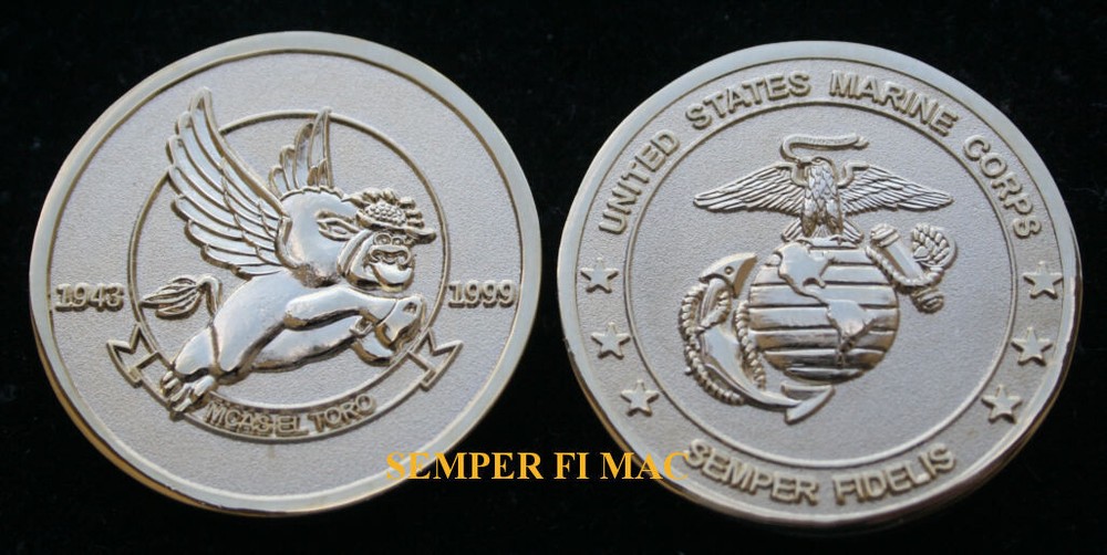 MCAS EL TORO CHALLENGE COIN US MARINES RED BULL PIN UP 3D MAW F18 C130 CH53
