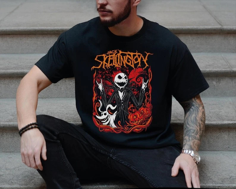 Disney Halloween Jack Skellington & Zero Dog Nightmare Before  Tshirt Men Women2