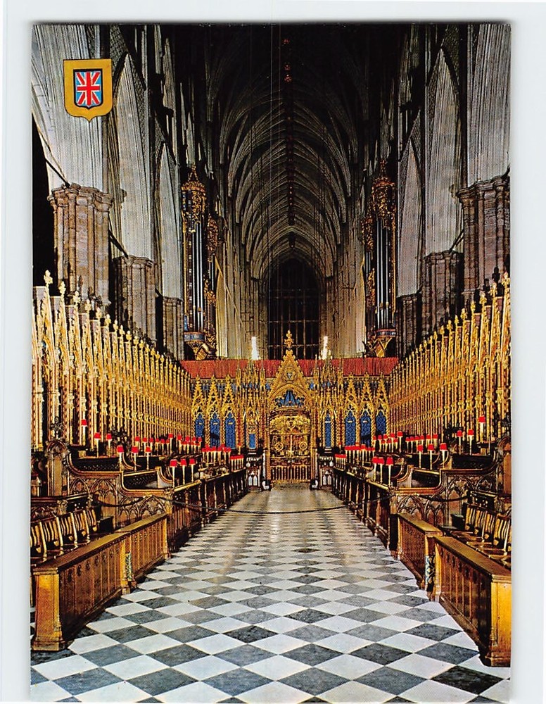 Postcard The Choir looking West Westminster Abbey London England