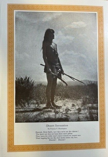 1914 Vintage Magazine Illustration Native American in Desert