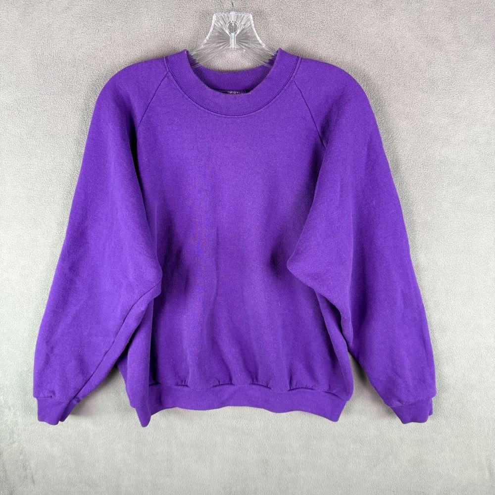 VINTAGE Fruit Of The Loom Sweatshirt Womens XL Raglan Made In USA 90s Grunge
