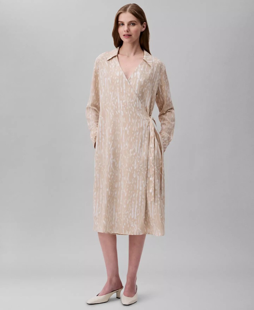 Calvin Klein Women's Dress Sz 4 Printed Wrap