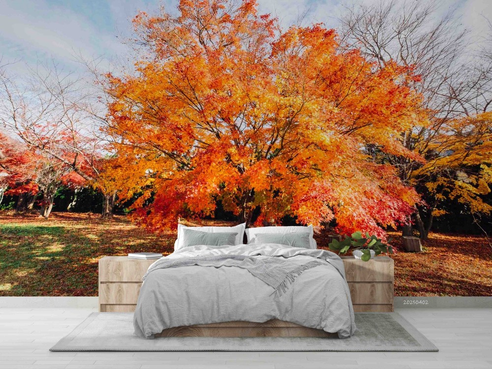 3D Woods Autumn Landscape Wall Murals Wallpaper Murals Wall Sticker