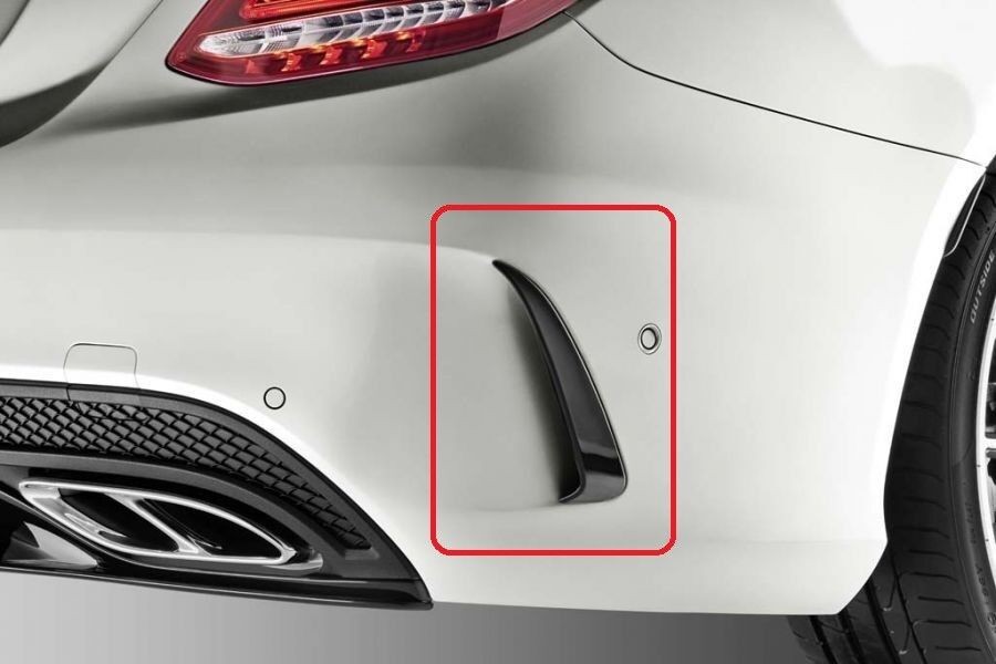 Mercedes-AMG Auxiliary Flics Spoiler Set Black C-Class W205 A2058805803