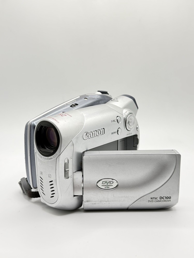 Canon DC100 Silver 25x Optical Zoom Image Stabilizer DVD Camcorder TESTED ✅✅