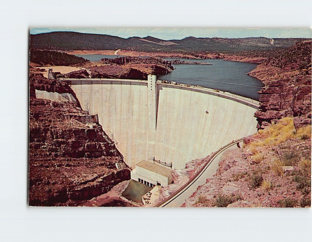 Postcard Flaming Gorge Dam, Green River, Northeastern Utah