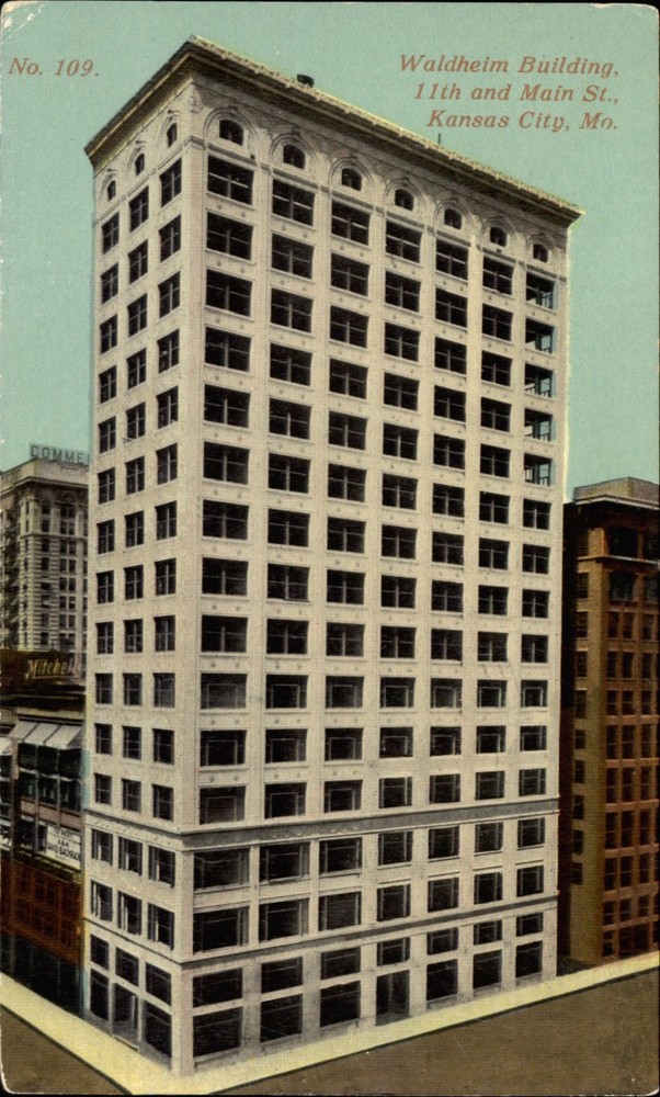 Waldheim Building~Mitchell's sign~11th and Main St ~ Kansas City Missouri ~c1910