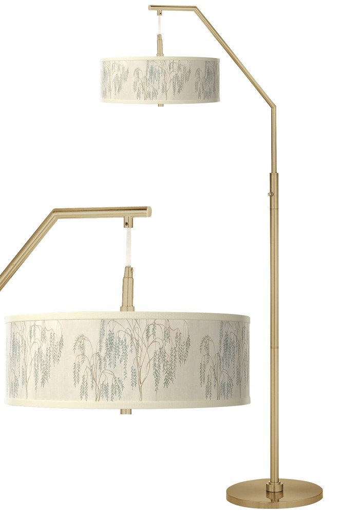 Weeping Willow Giclee Warm Gold Arc Floor Lamp
