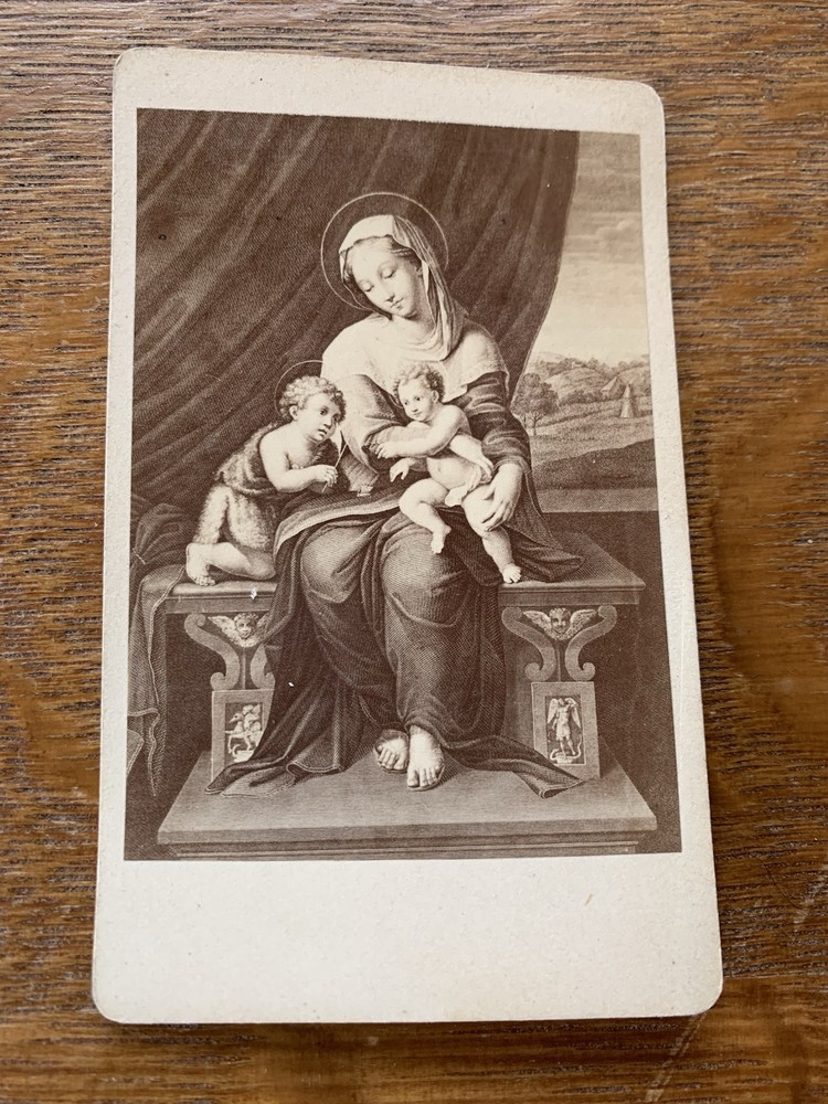 Antique (CDV) Carte De Visite Madonna And Child By Raphael