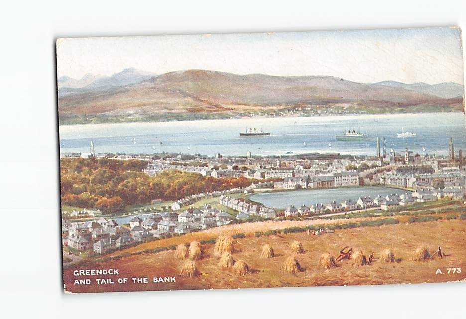 Postcard Panoramic View Greenock Scotland