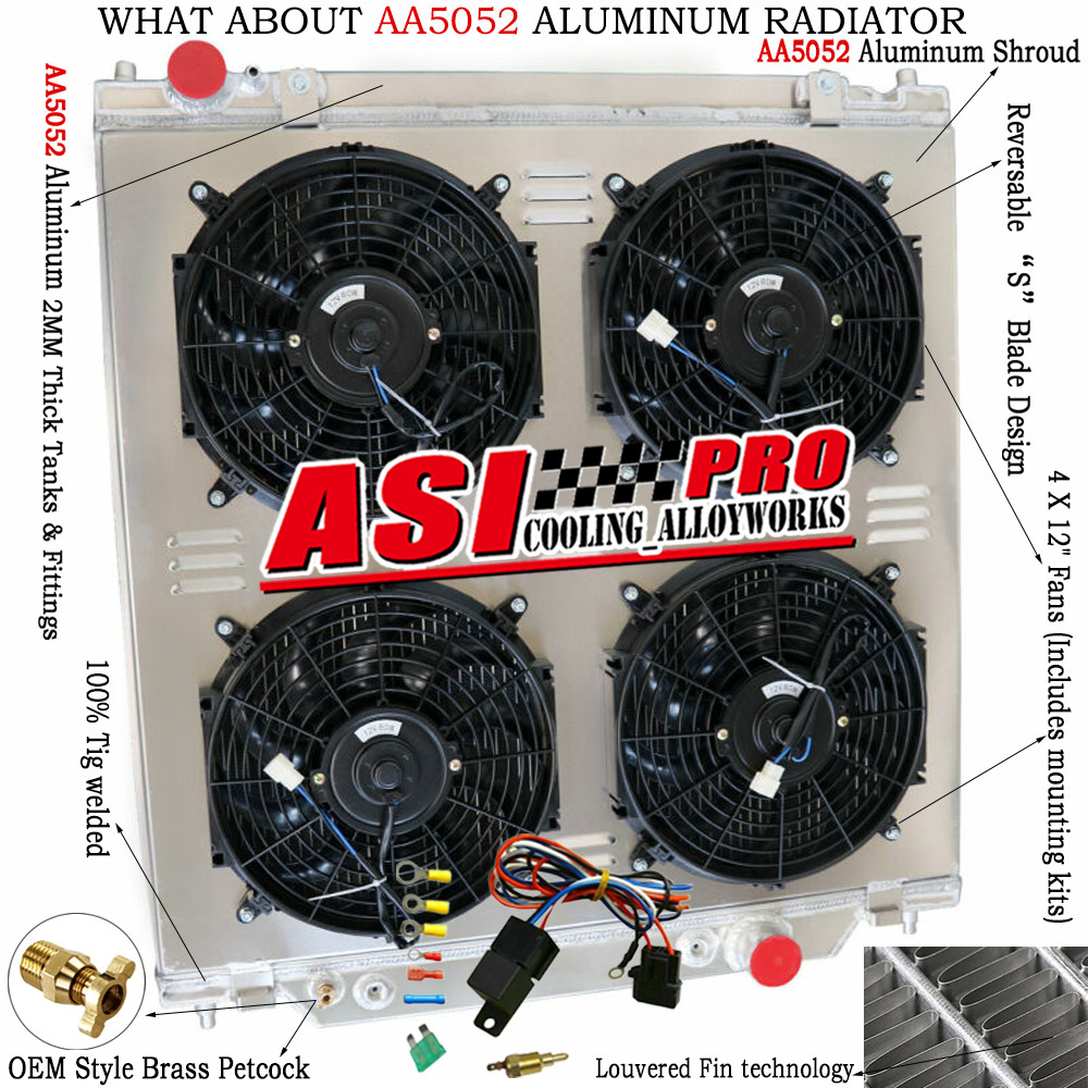 Fit 2005-2007 06 Fitd F250 F350 F550 6.0L POWERSTROKE 3 ROW Radiator+Shroud Fan