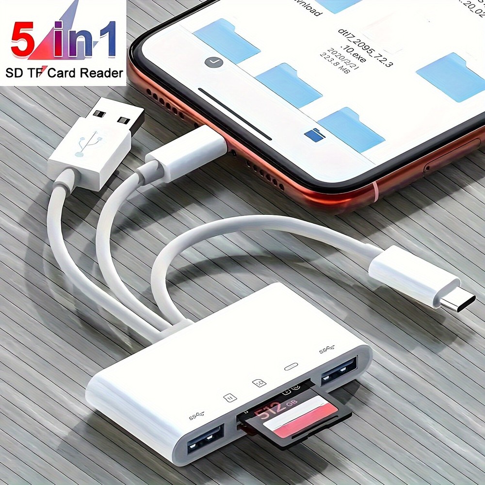 5-in-1 Super Portable Multi-function Card Reader - USB OTG Adapter and SD/Micro