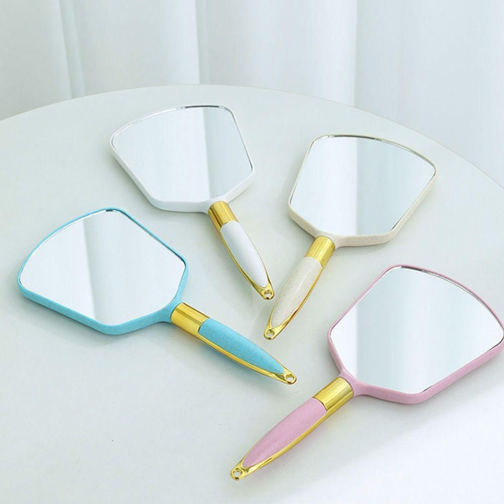 Modern Square Plastic Makeup Mirror with Handle – Portable & Stand-Free  