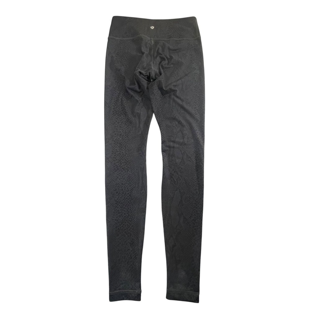 Lululemon Womens High Rise Yoga Pants Black Snake Jacquard Size 6 Gym Leggings