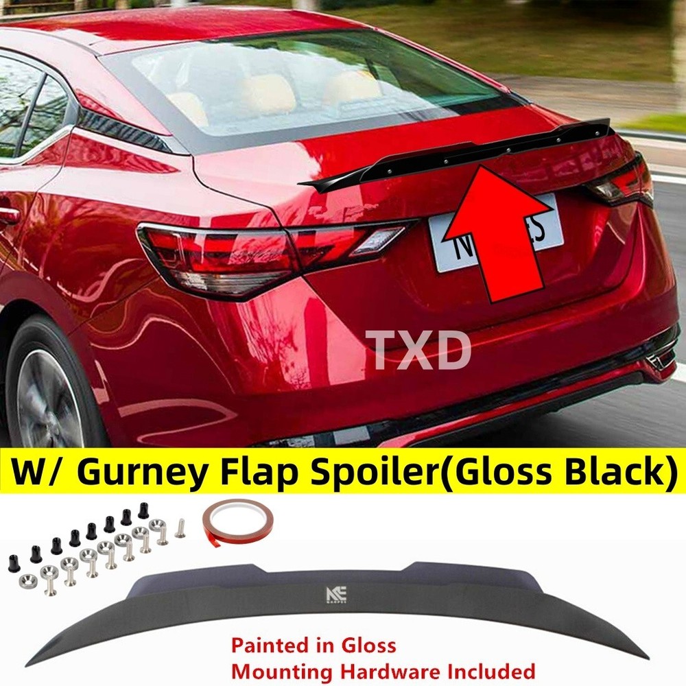 Nissan Sentra 2020-2024 Rear Wickerbill Spoiler with Smoke Gurney Flap  