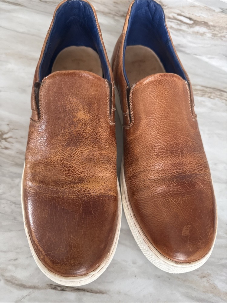 Bed Stu Harry Slip On Loafers Shoes Distressed Tan Leather Men’s Size 10.5