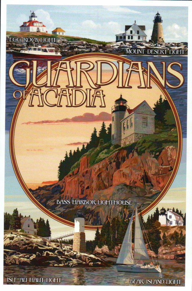 Lighthouses of Acadia National Park Maine, Bass Harbor etc. --- Modern Postcard-image