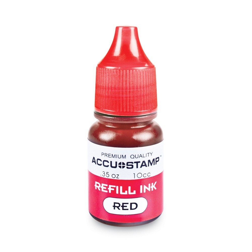 COSCO 90683 ACCU-STAMP 0.35 oz Bottle Gel Ink Refill - Red New