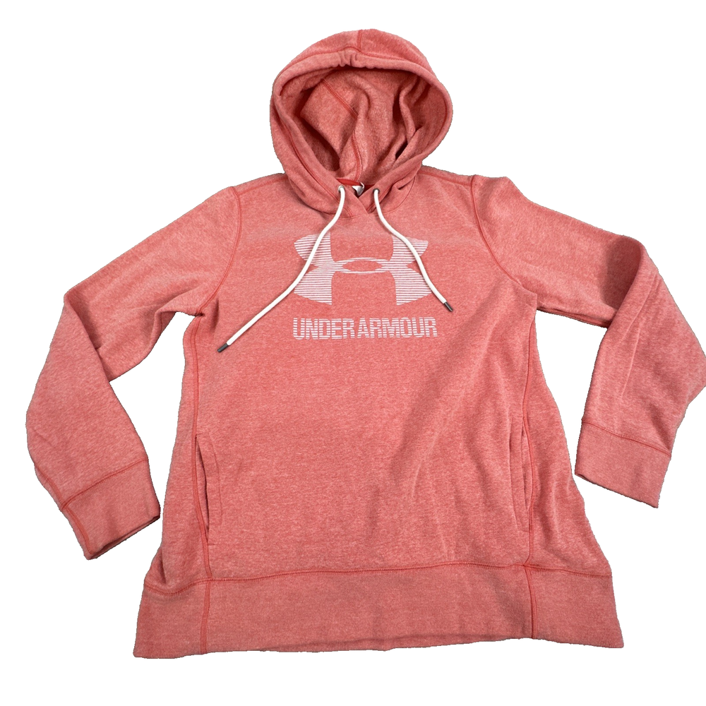 Under Armour Women’s Rival Fleece Big Logo Pullover Hoodie Pink Size Large